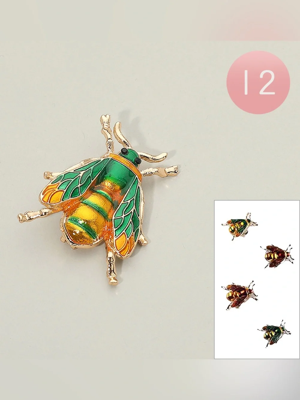 (12) FASHION  Bee Brooches…